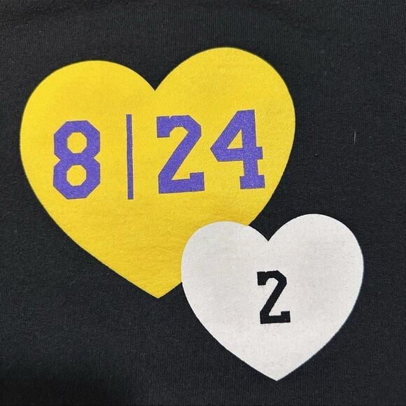 Kobe Bryant Gigi Lakers Hoodie 8 24 × 2 Black Sloan & Bennett Tribute Mamba Sz S - Picture 5 of 9